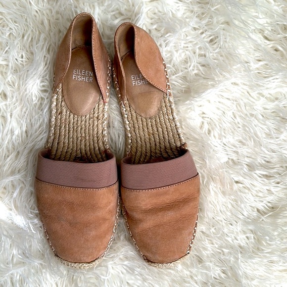 EILEEN FISHER espadrille suede leather flat - Picture 3 of 6